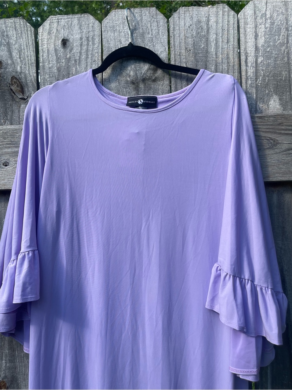 Ashley Stewart Lilac Ruffle Sleeve Dress Sz 1X - Picture 2 of 11